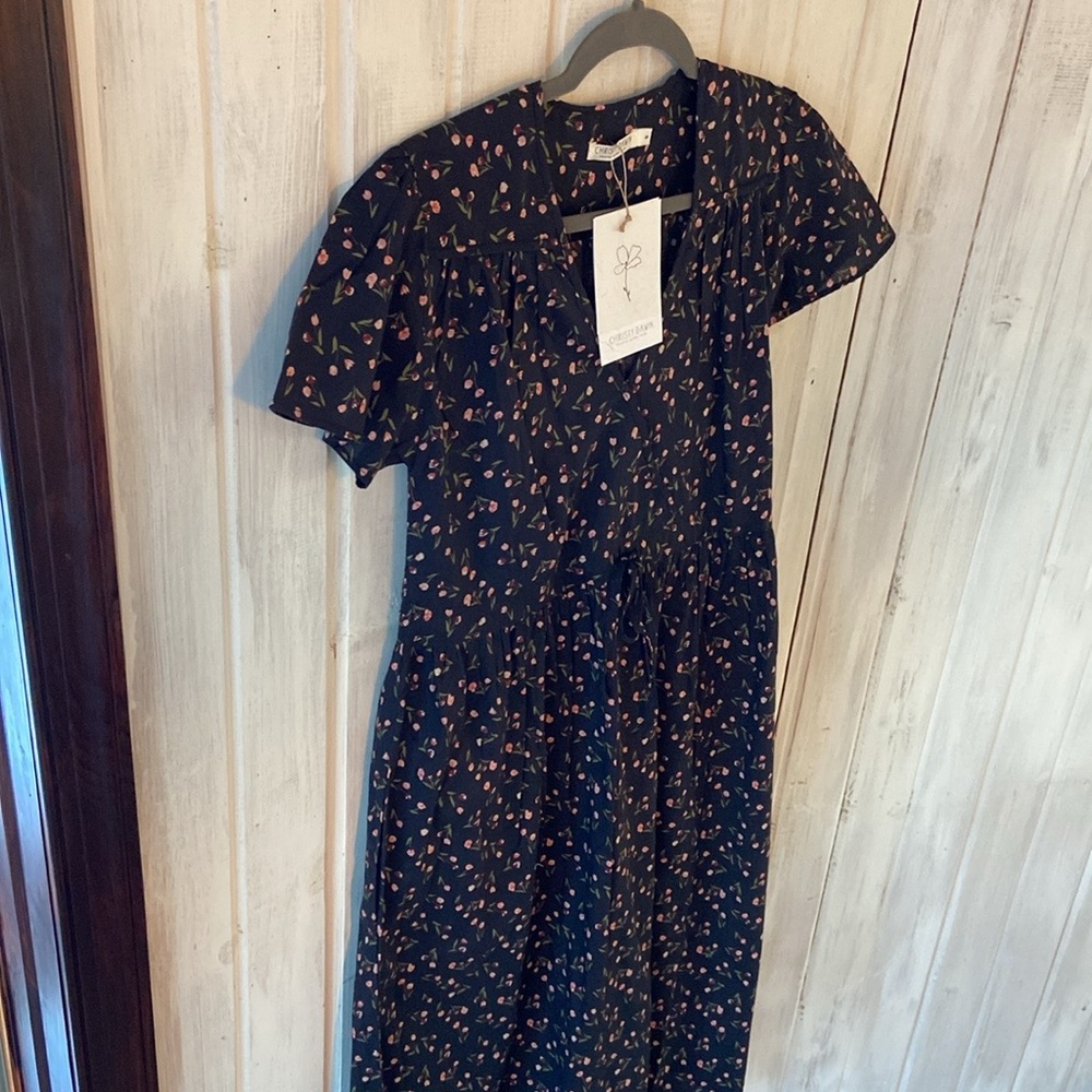 Christy Dawn Dress in Noir Tulips
